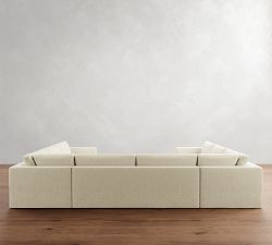 Carmel Wide Arm Slipcovered U-Shaped Sectional (144&quot;)