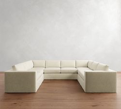 Carmel Wide Arm Slipcovered U-Shaped Sectional (144&quot;)