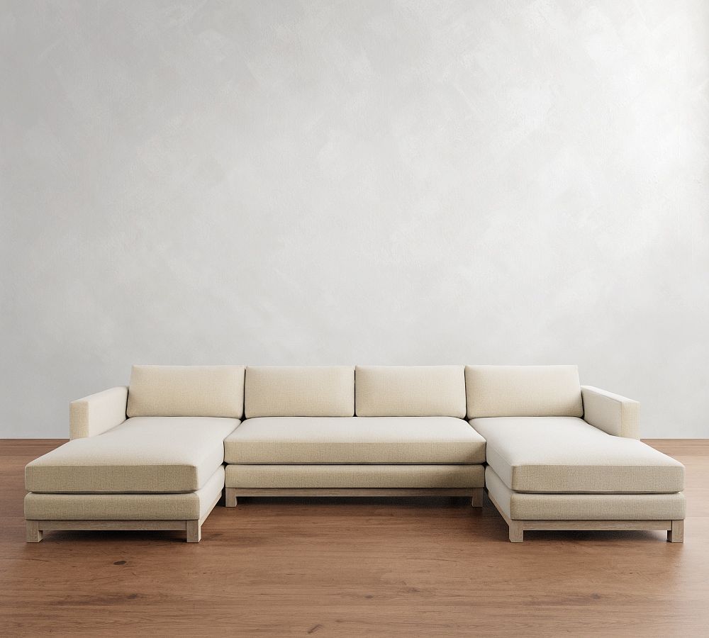 Jake Seadrift Wood Base Double Chaise Sectional (143&quot;&ndash;163&quot;)
