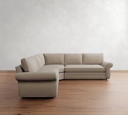 Pearce Roll Arm 3-Piece L-Shaped Wedge Sectional (122&quot;&ndash;130&quot;)
