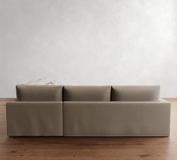 Westwood Square Arm Deep Seat Slipcovered 3-Piece L-Shaped Sectional (122&quot;)