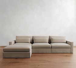 Westwood Square Arm Deep Seat Slipcovered Modular Chaise Sectional (142&quot;)