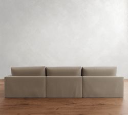 Westwood Square Arm Deep Seat Slipcovered Modular Chaise Sectional (142&quot;)