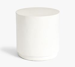 Open Box: Pomona Concrete Round Outdoor Side Table (18") - White