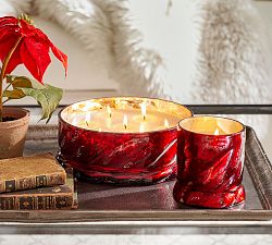 Twisted Glass Candle - Fireside Cinnamon