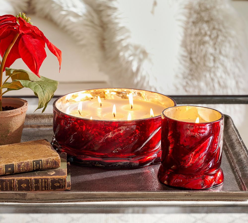 Twisted Glass Candle - Fireside Cinnamon