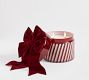 Bow Lidded Candy Stripe Candle - Balsam Fir Vetiver