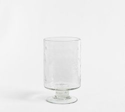 Hammered Pedestal Hurricane Candle Holder