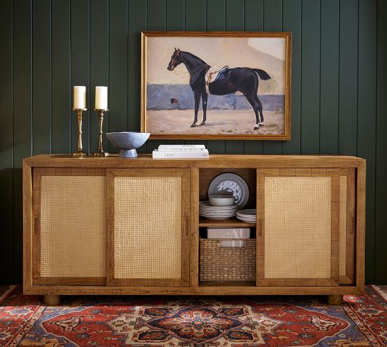 94.5 Inch Farmhouse TV Stand – Entertainment Center With Sliding Barn Doors, 4 Drawers & Shelves, For TVs Up To 100”