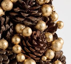 Faux Vintage Champagne Berry &amp; Pinecone Tree