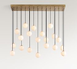 Raina Alabaster Linear Multi Globe Chandelier (46&quot;)