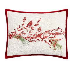 Red Berry Wreath Quilted Sham