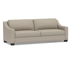 Open Box: York Slope Arm Upholstered Grand Sofa 95&quot;, High Performance Contract Grade Cushions - Performance Brushed Basketweave Sand