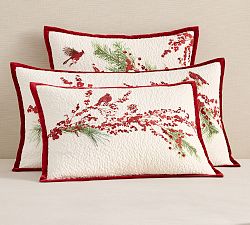 Red Berry Wreath Quilted Sham