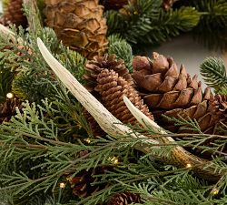 Faux Lit Aspen Wreath