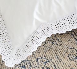 Eyelet Organic Percale Duvet Cover