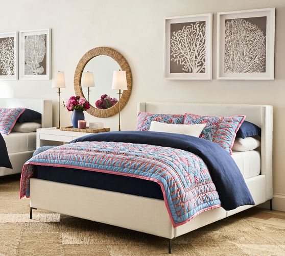 Jake Upholstered Platform Bed with Metal Legs