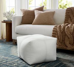 Sunwashed Twill Pouf