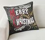 Merry Christmas Embroidered Pillow