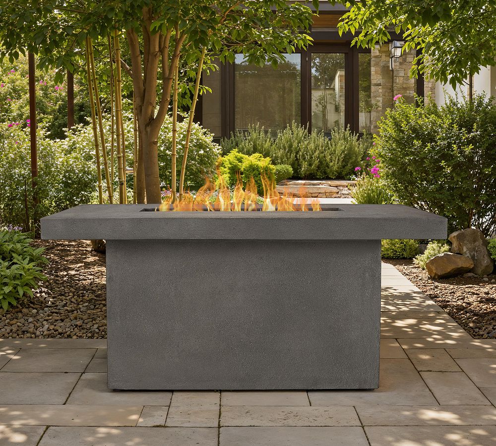 Trinity Concrete Rectangular Propane Fire Pit Table (50&quot;)
