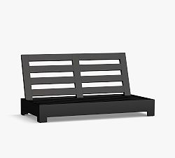 Open Box: Malibu 66" Metal Platform Outdoor Armless Loveseat Frame - Black