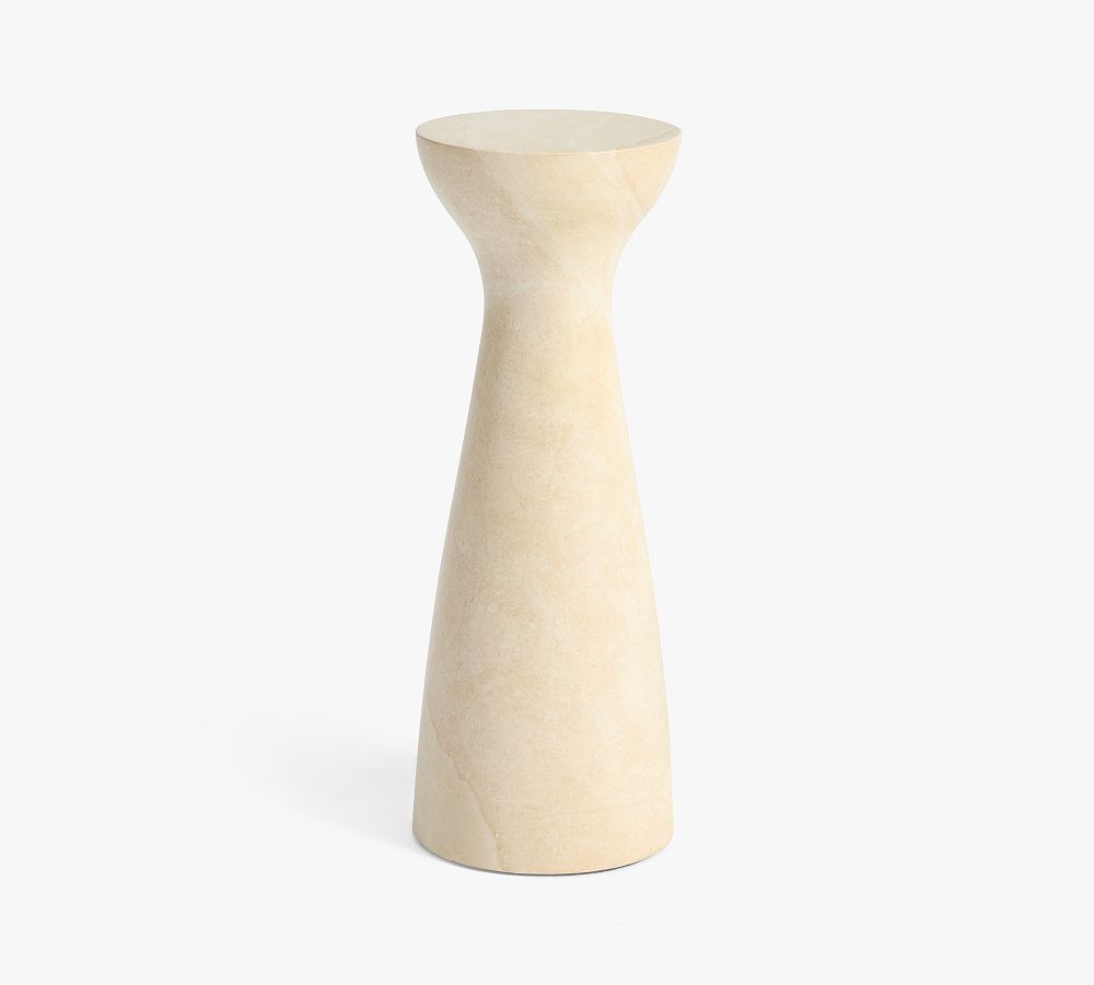 Open Box: Sorrento Marble Accent Table, Travertine, 14&quot;