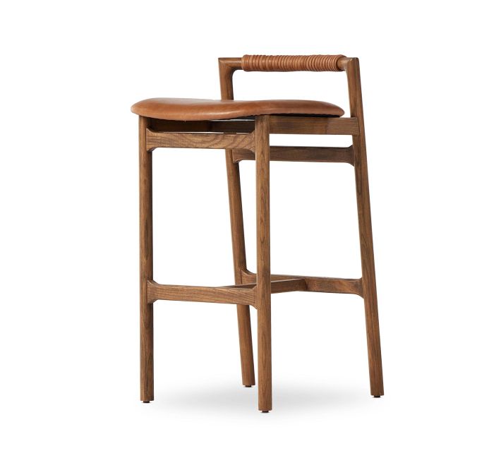 Axel Leather Stool | Pottery Barn