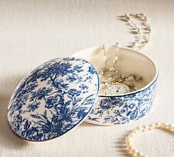 Florence Toile Lidded Jewelry Box