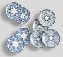 Hanukkah Latke Stoneware Appetizer Plates - Mixed Set of 8