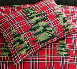 Elliot Tree Embroidered Plaid Sham