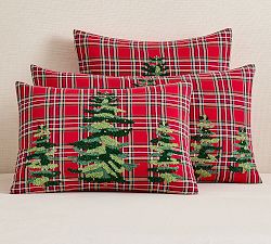 Elliot Tree Embroidered Plaid Sham