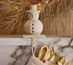 Terracotta Snowman Stocking Holder