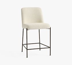 Layton Upholstered Metal Stool