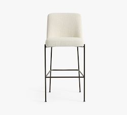 Layton Upholstered Metal Stool