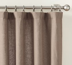 Open Box: Belgian Flax Linen Light Filtering Curtain, 50"W x 108"L - Cafe Noir