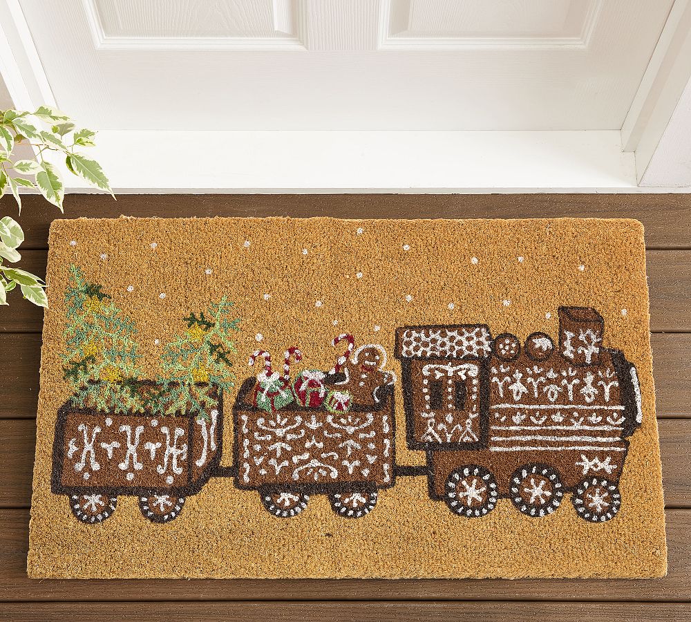 Gingerbread Train Doormat