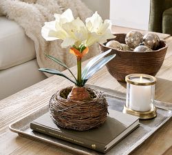 Faux Composed Amaryllis in Basket