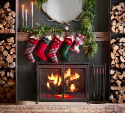 Industrial 44&quot; Fireplace Screen with Doors