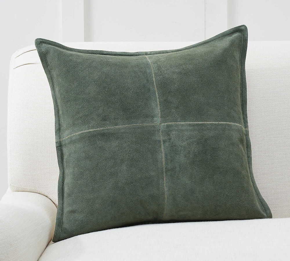 Pieced Suede Pillow - Hunter