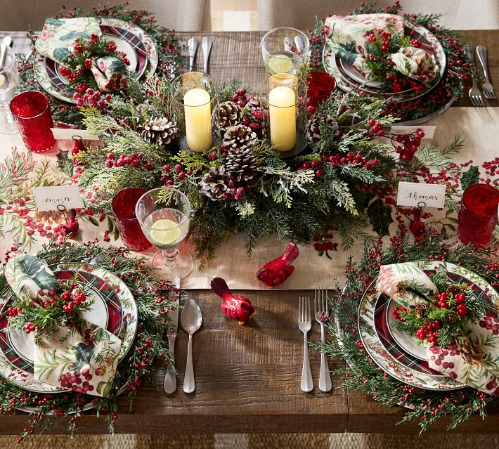 Pine and Berries Botanical Napkin Rings Set of Pottery Barn