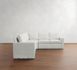 Cameron Square Arm Slipcovered 3-Piece L-Shaped Wedge Sectional (108")