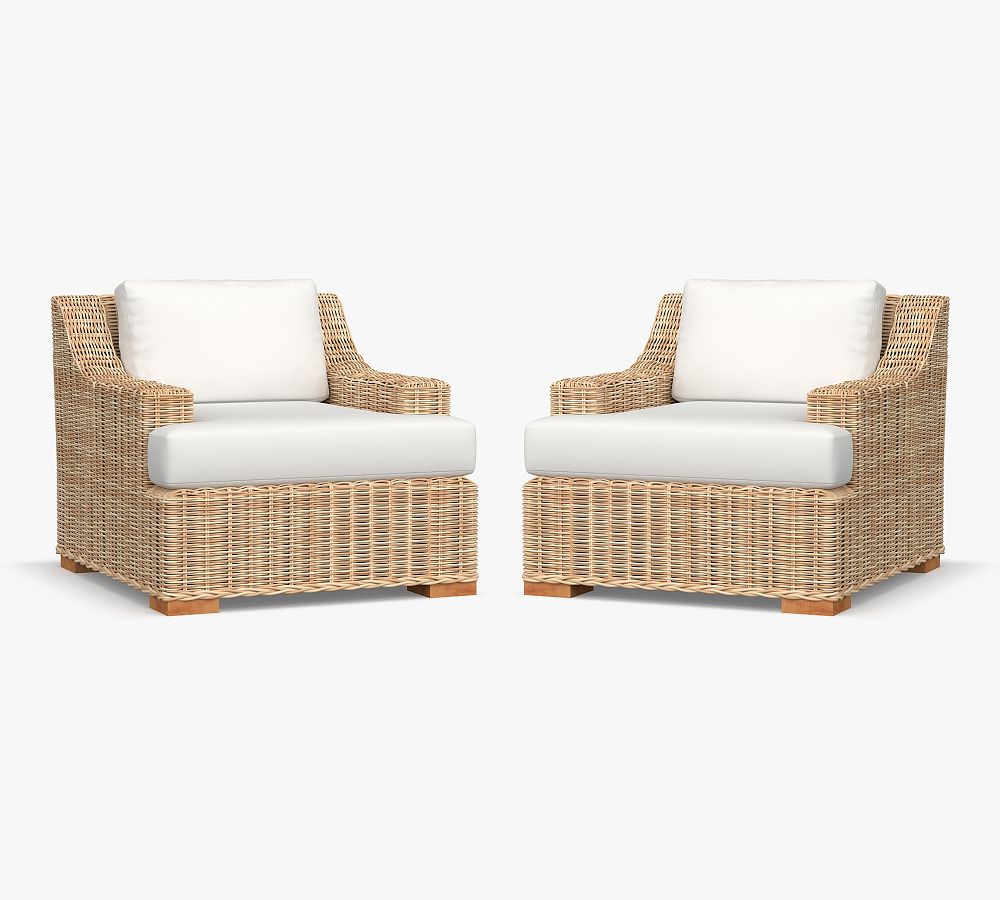 Huntington Wicker Slope Arm Outdoor Lounge Chair