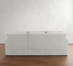 Cameron Roll Arm Slipcovered Chaise Sectional (100&quot;)