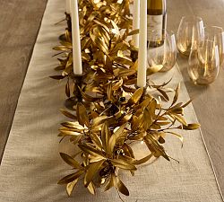 Faux Lit Gold Olive Garland