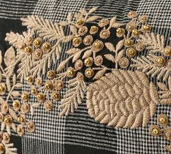 Geoffry Wreath Plaid Embellished Pillow