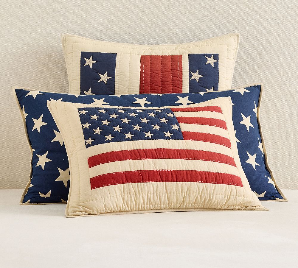 American Flag Reversible Quilted Shams