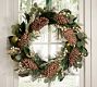 Faux Lit Leafy White Berry Wreath &amp; Garland