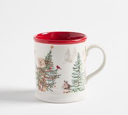 Enchanted Forest Stoneware Mugs - Set of 4