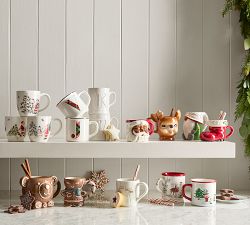 Enchanted Forest Stoneware Mugs - Set of 4