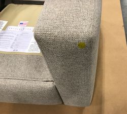 Open Box: PB Comfort Modern Sq Arm Uph Recliner Seadrift, Poly Wrap Cushions, Perf Mid Tweed Stone